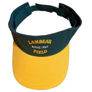 Sun Visor Hat Green With A Gold Bill "Lambeau Field (Since 1957)"